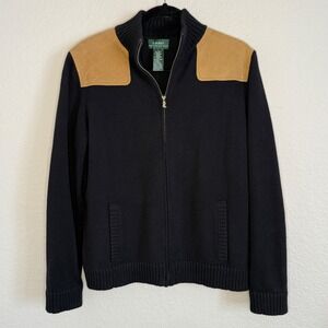 Lauren Ralph Lauren Black and Tan Sweater Cardigan